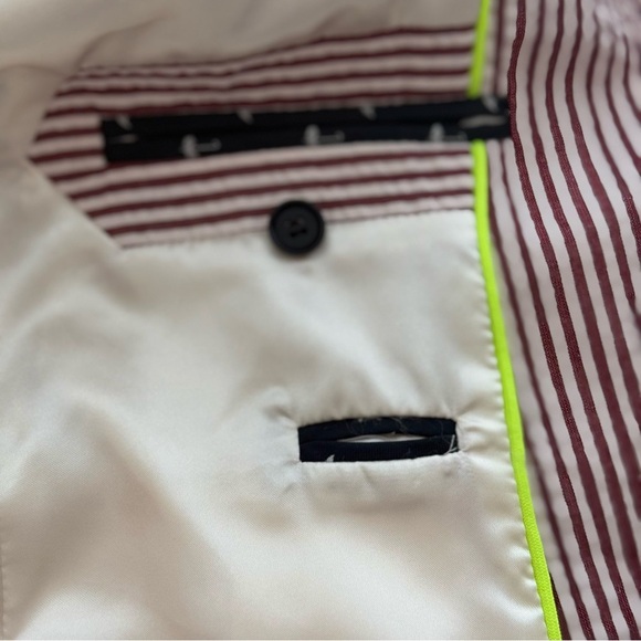 J.Crew Schoolboy Blazer Women’s 12 Red White Stripe Cotton Lined Jacket - Picture 12 of 13